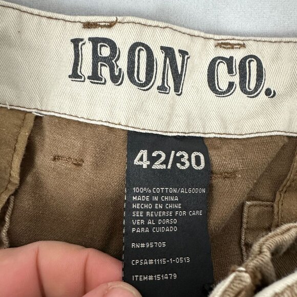 Iron Co Mens Cargo Pants With Multiple Pockets Brown Color Cotton Size 42/30 - Picture 5 of 8